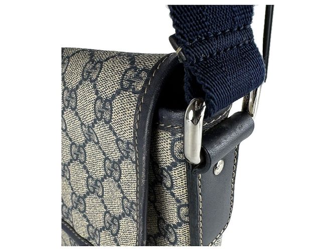 Borsa a tracolla Gucci GG Supreme Canvas Blu navy - vista 7