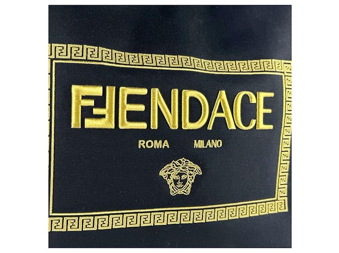 Fendi FENDACE Versace Collaboration Schultertasche Schwarz Golden - Ansicht 12