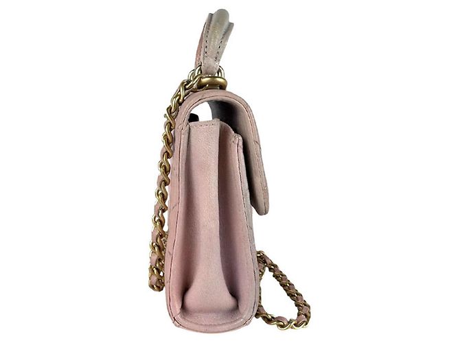 Borsa a tracolla in pelle rosa Chanel - vista 2
