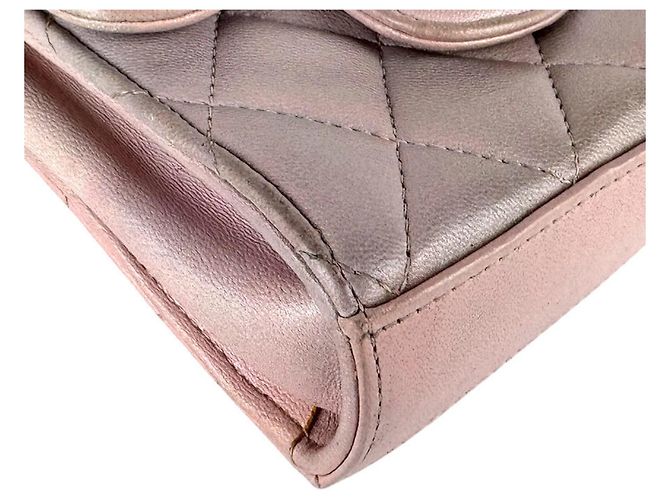 Borsa a tracolla in pelle rosa Chanel - vista 8