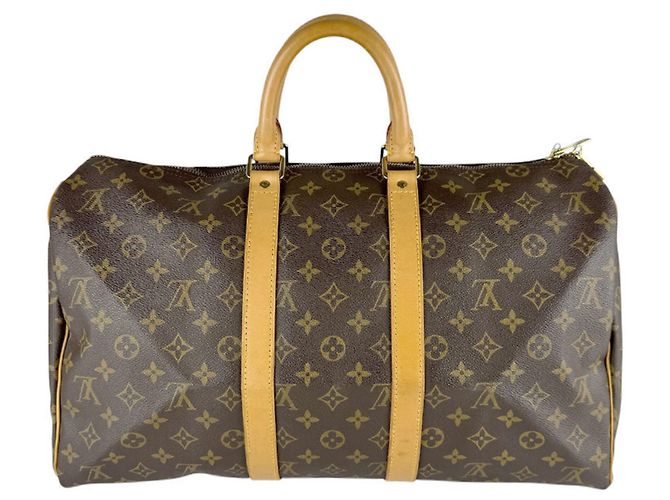 Keepall Borsa Boston Monogram Louis Vuitton Marrone Monogramma - vista 3