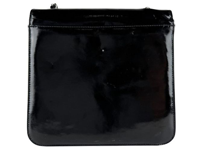 Borsa a tracolla Chanel in pelle vernice Nero - vista 3