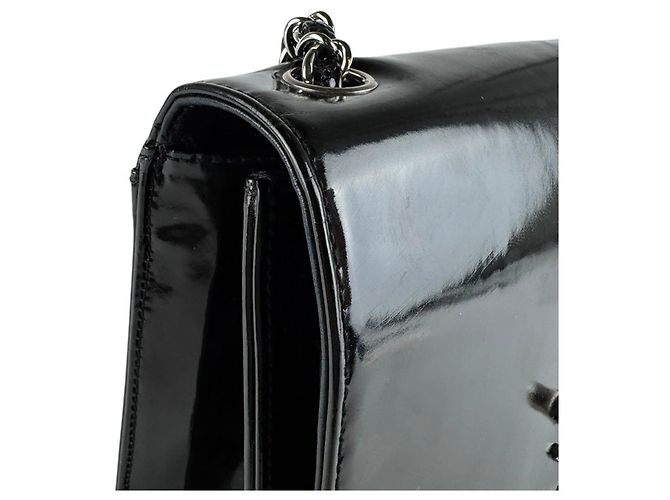 Borsa a tracolla Chanel in pelle vernice Nero - vista 6