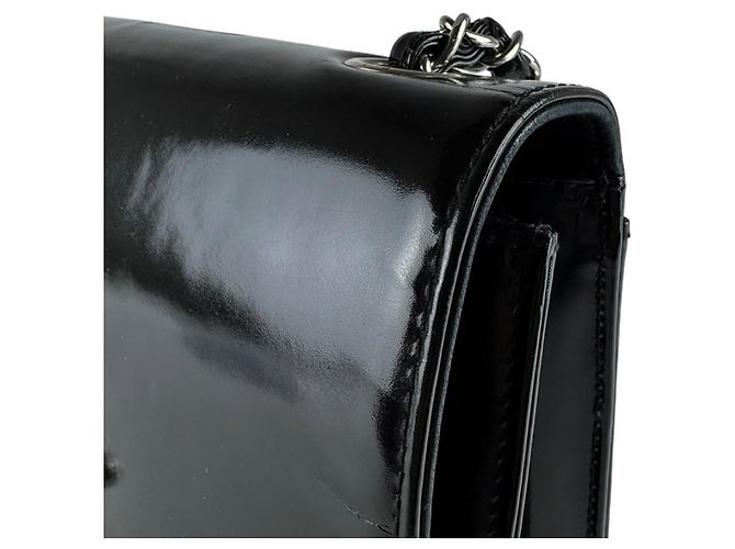Borsa a tracolla Chanel in pelle vernice Nero - vista 7