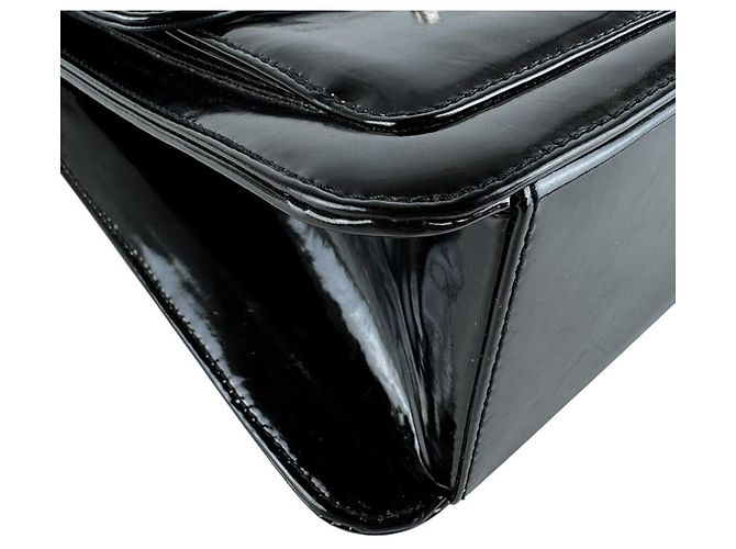 Borsa a tracolla Chanel in pelle vernice Nero - vista 8