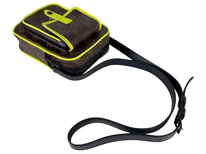 Borsa a tracolla Louis Vuitton Monogram Macassar Marrone Giallo Monogramma - vista 10