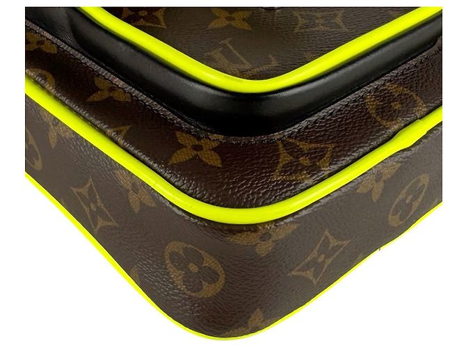 Borsa a tracolla Louis Vuitton Monogram Macassar Marrone Giallo Monogramma - vista 9
