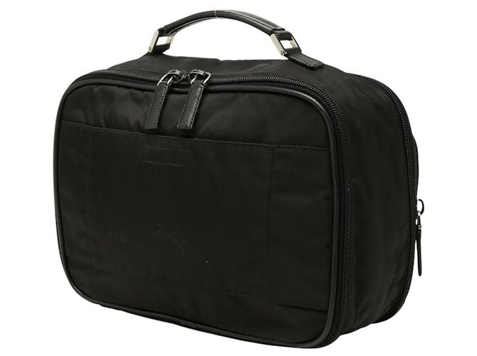 Prada Triangle Logo Plate Kosmetiktasche Schwarz - Ansicht 2