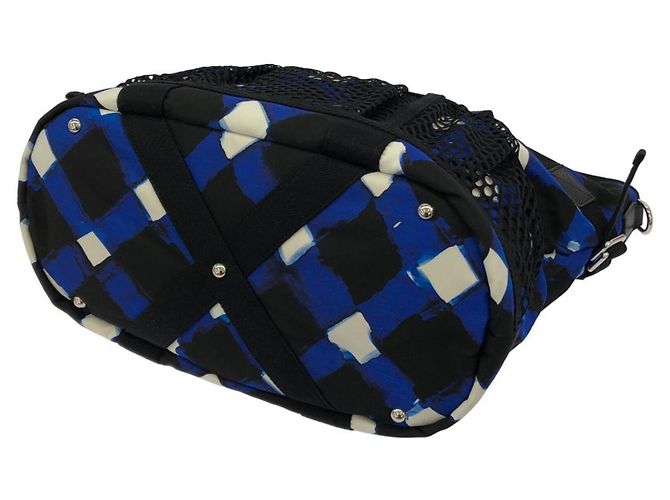 Borsa Chanel Airline 93325 Nero Bianco Blu - vista 3