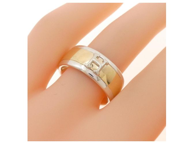Ring Anello Hermès Zas in Argento e Oro Giallo D'oro - vista 5