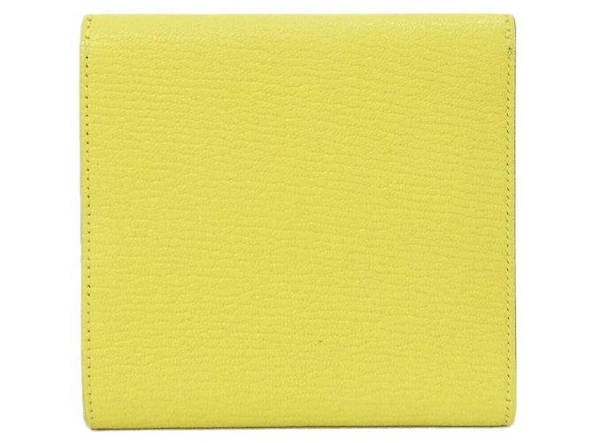 Hermès Cartera tríptico de piel de cabra Hermes Lime Dorado - vista 2