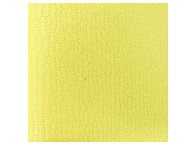 Hermès Cartera tríptico de piel de cabra Hermes Lime Dorado - vista 3