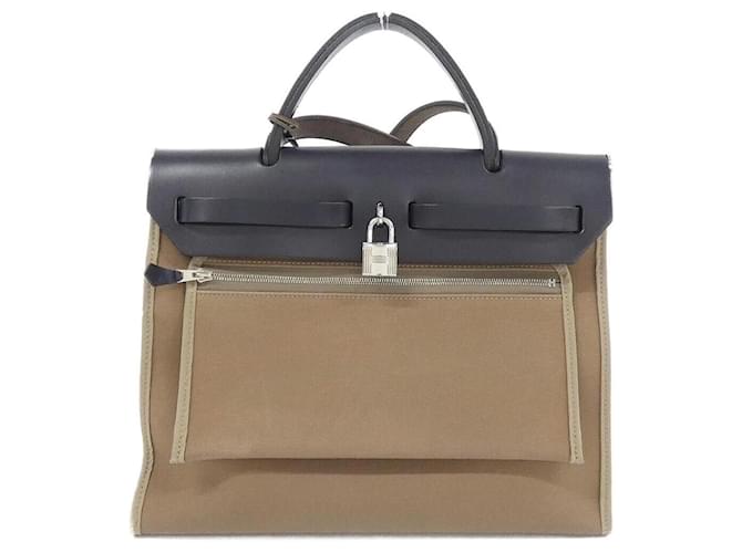 Hermès Borsa Hermes Herbag Zip PM Blu Taupe - vista 2