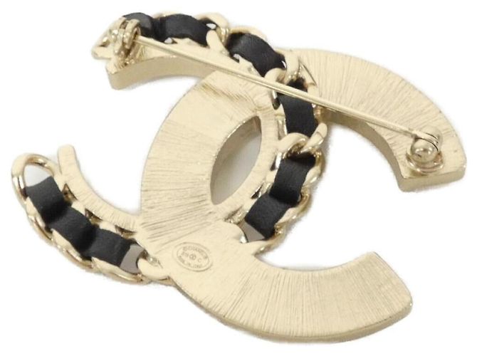 Spilla in pelle Chanel AB0128 Nero Bianco - vista 2
