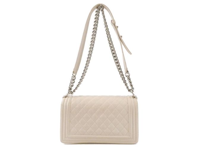 Borsa a tracolla Chanel Boy Chanel bianca Bianco - vista 2