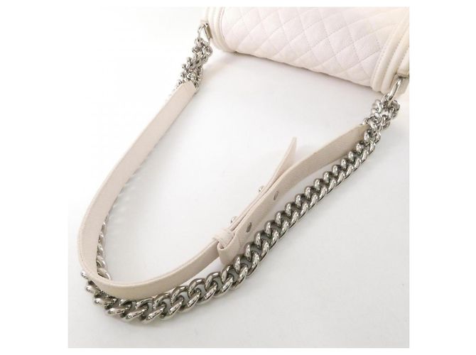 Borsa a tracolla Chanel Boy Chanel bianca Bianco - vista 7