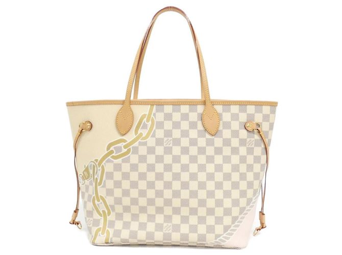 Borsa Louis Vuitton Damier Azur Neverfull MM Blu - vista 2