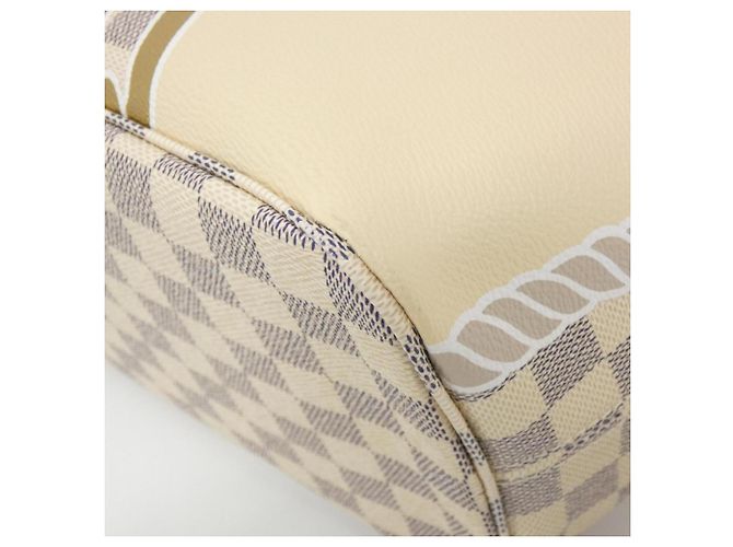 Borsa Louis Vuitton Damier Azur Neverfull MM Blu - vista 3