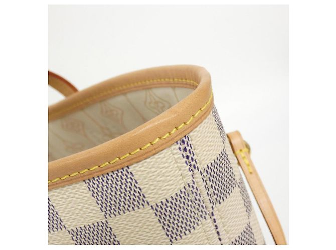 Borsa Louis Vuitton Damier Azur Neverfull MM Blu - vista 4
