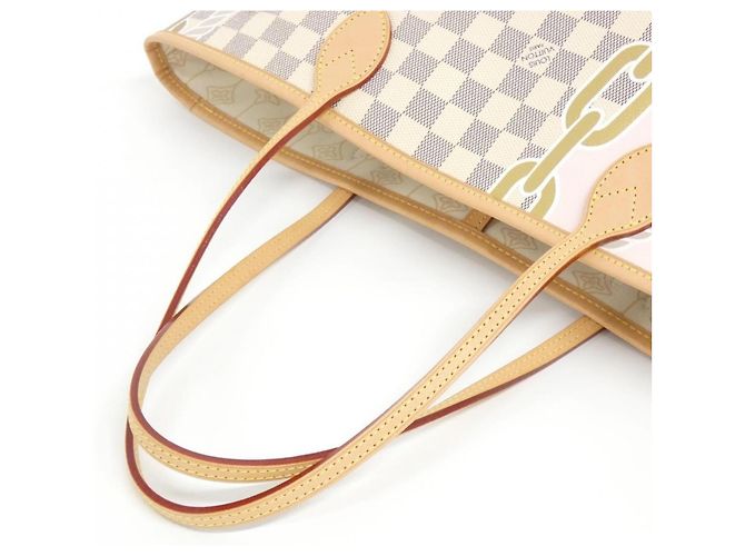 Borsa Louis Vuitton Damier Azur Neverfull MM Blu - vista 6