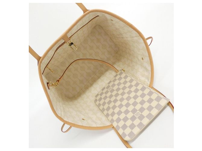 Borsa Louis Vuitton Damier Azur Neverfull MM Blu - vista 7