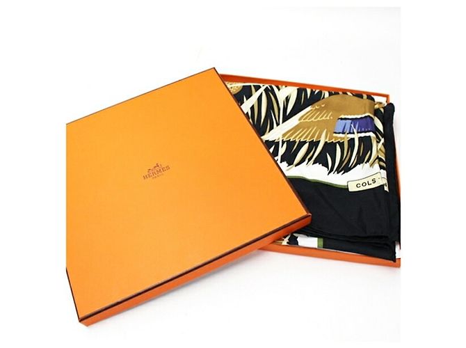 Hermès Sciarpa in seta Hermes Carré 90 COLS VERTS Camo Nero Multicolore - vista 5