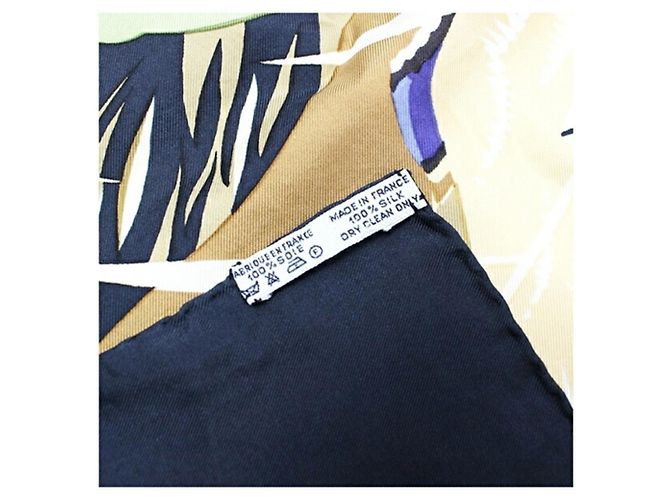 Hermès Sciarpa in seta Hermes Carré 90 COLS VERTS Camo Nero Multicolore - vista 6