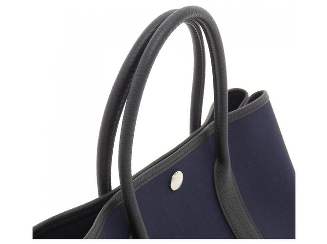 Hermès Borsa Hermes Garden Party Nero Blu - vista 5