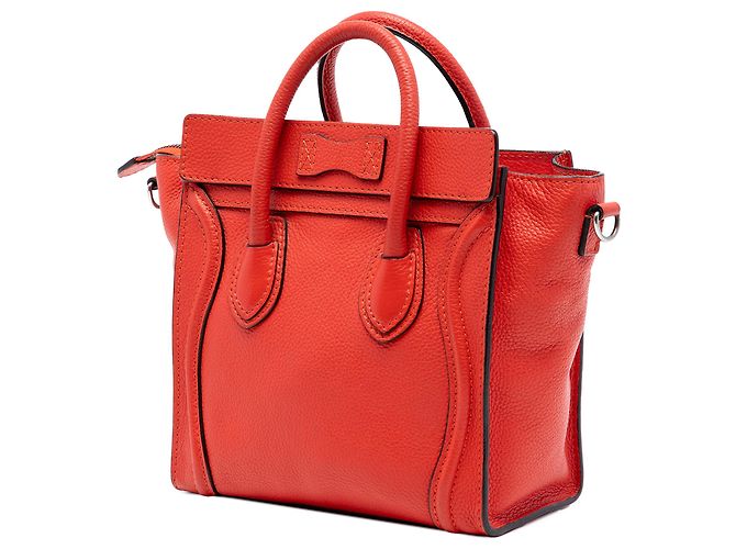 Céline Bolso Celine Orange Nano Leather Luggage Tote Naranja - vista 2