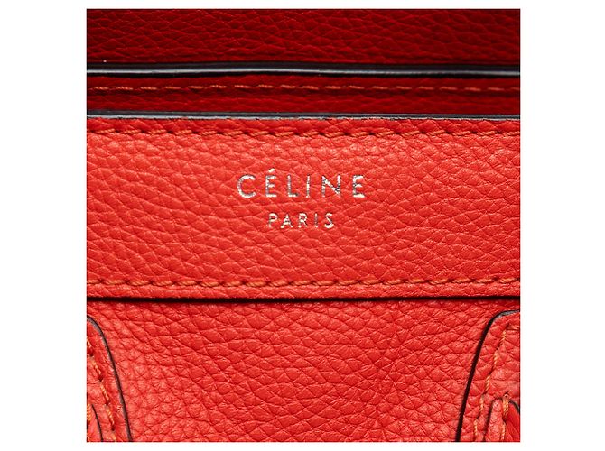 Céline Bolso Celine Orange Nano Leather Luggage Tote Naranja - vista 5