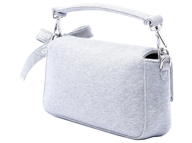 Borsa a tracolla Fendi Gray Marc Jacobs Medium Jersey Logo Baguette Marrone Grigio - vista 2