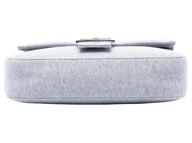 Borsa a tracolla Fendi Gray Marc Jacobs Medium Jersey Logo Baguette Marrone Grigio - vista 3