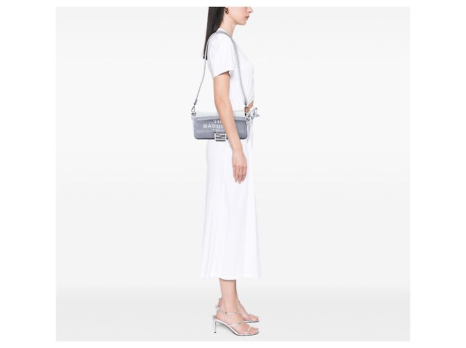 Borsa a tracolla Fendi Gray Marc Jacobs Medium Jersey Logo Baguette Marrone Grigio - vista 6