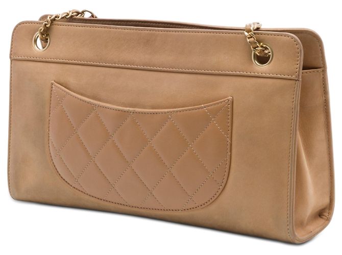 Borsa a tracolla Chanel Brown CC in agnello trapuntato con tasca frontale Marrone - vista 2