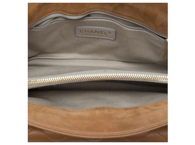 Borsa a tracolla Chanel Brown CC in agnello trapuntato con tasca frontale Marrone - vista 4