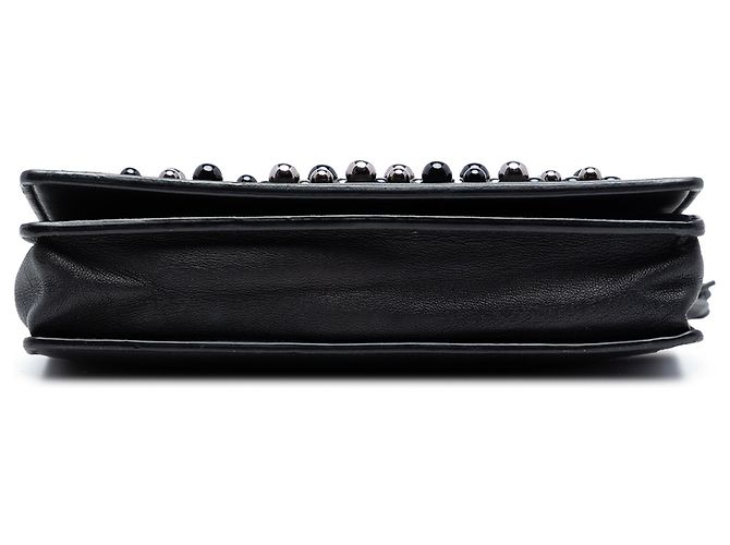 Portafoglio con catena in pelle nera borchiata Bottega Veneta Nero - vista 3