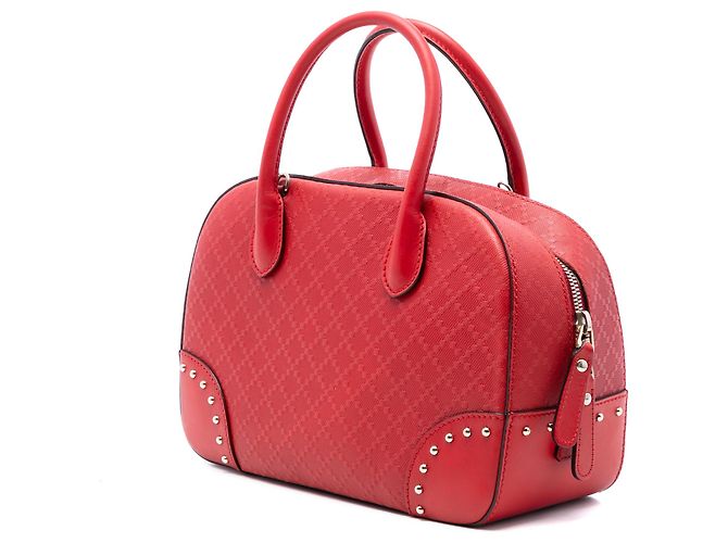 Borsa Gucci Red Diamante Bright Leather Rosso - vista 2