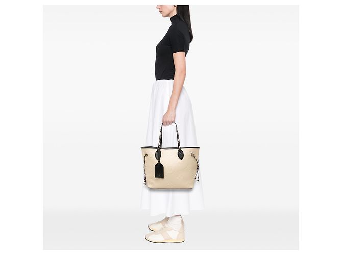 Louis Vuitton Neverfull MM White Monogram Empreinte Wild At Heart Bianco Crudo - vista 6