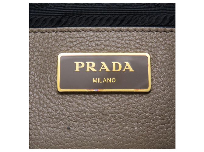 Zaino Prada Brown Vitello Daino Cinch Marrone Taupe - vista 11