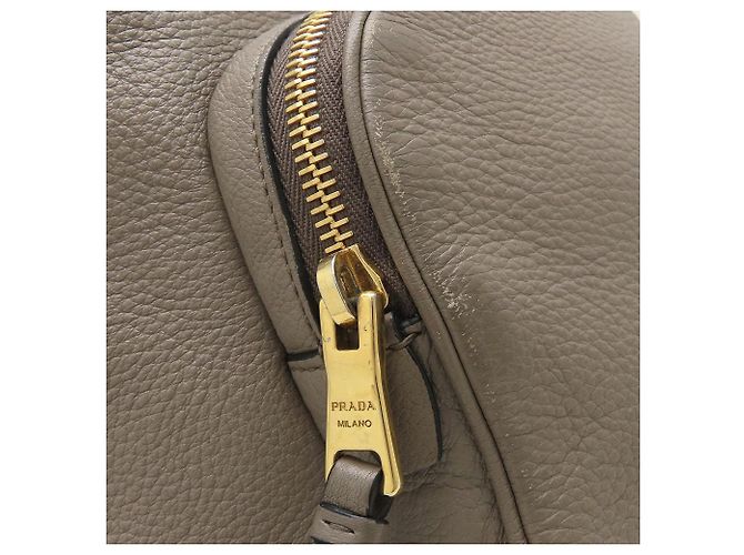 Zaino Prada Brown Vitello Daino Cinch Marrone Taupe - vista 21