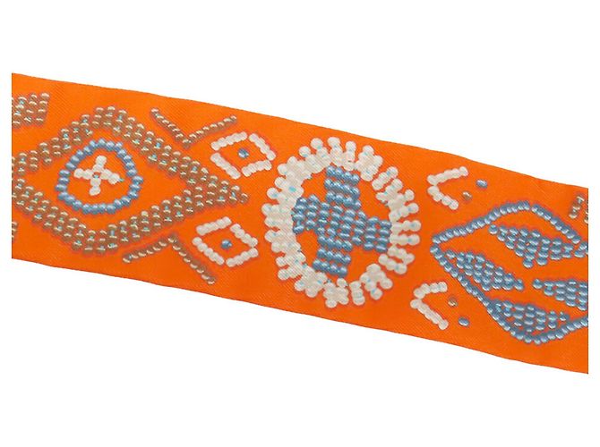 Hermès Seidentuch Twilly Orange Kelly En Perles - Ansicht 6