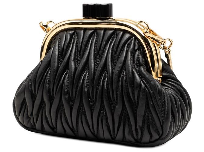 Miu Miu Black Mini Matelasse Nappa Belle Crossbody Nero - vista 2