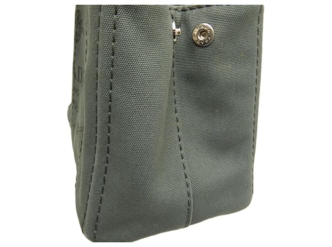 Borsa Prada Gray Small Canvas Canapa Logo Marrone Grigio antracite - vista 4