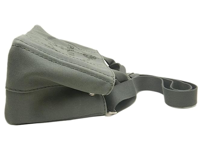 Borsa Prada Gray Small Canvas Canapa Logo Marrone Grigio antracite - vista 5