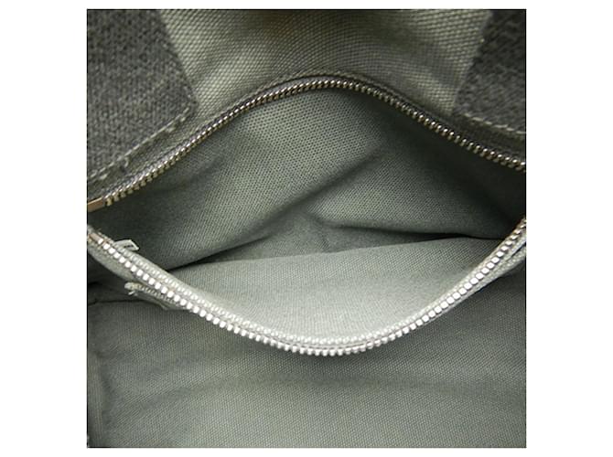 Borsa Prada Gray Small Canvas Canapa Logo Marrone Grigio antracite - vista 8