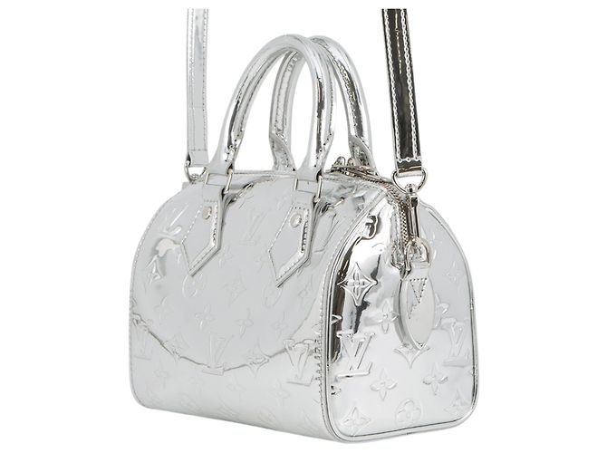 Louis Vuitton Specchio Monogram Argentato Speedy Bandouliere 20 Argento - vista 2