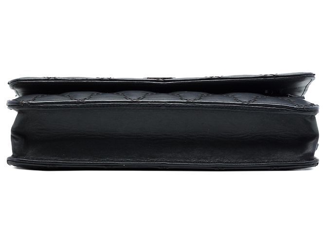 Chanel Black CC gestepptes Kalbsleder Double Stitch Hamptons Wallet On Chain Schwarz - Ansicht 3