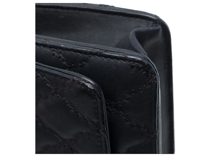 Chanel Black CC gestepptes Kalbsleder Double Stitch Hamptons Wallet On Chain Schwarz - Ansicht 6
