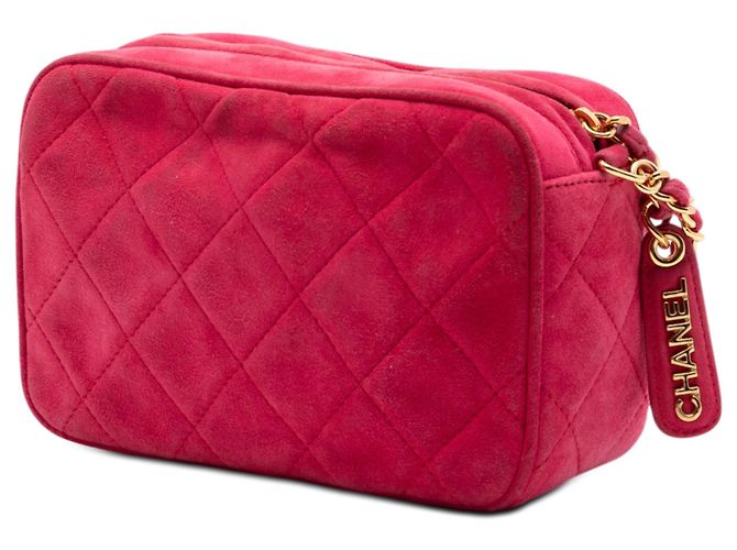 Bolsa Camera Chanel Red CC em camurça acolchoada Vermelho - vista 2