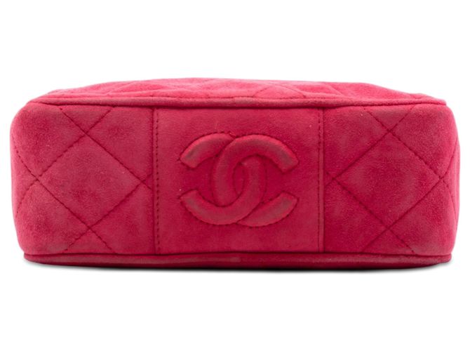 Bolsa Camera Chanel Red CC em camurça acolchoada Vermelho - vista 3
